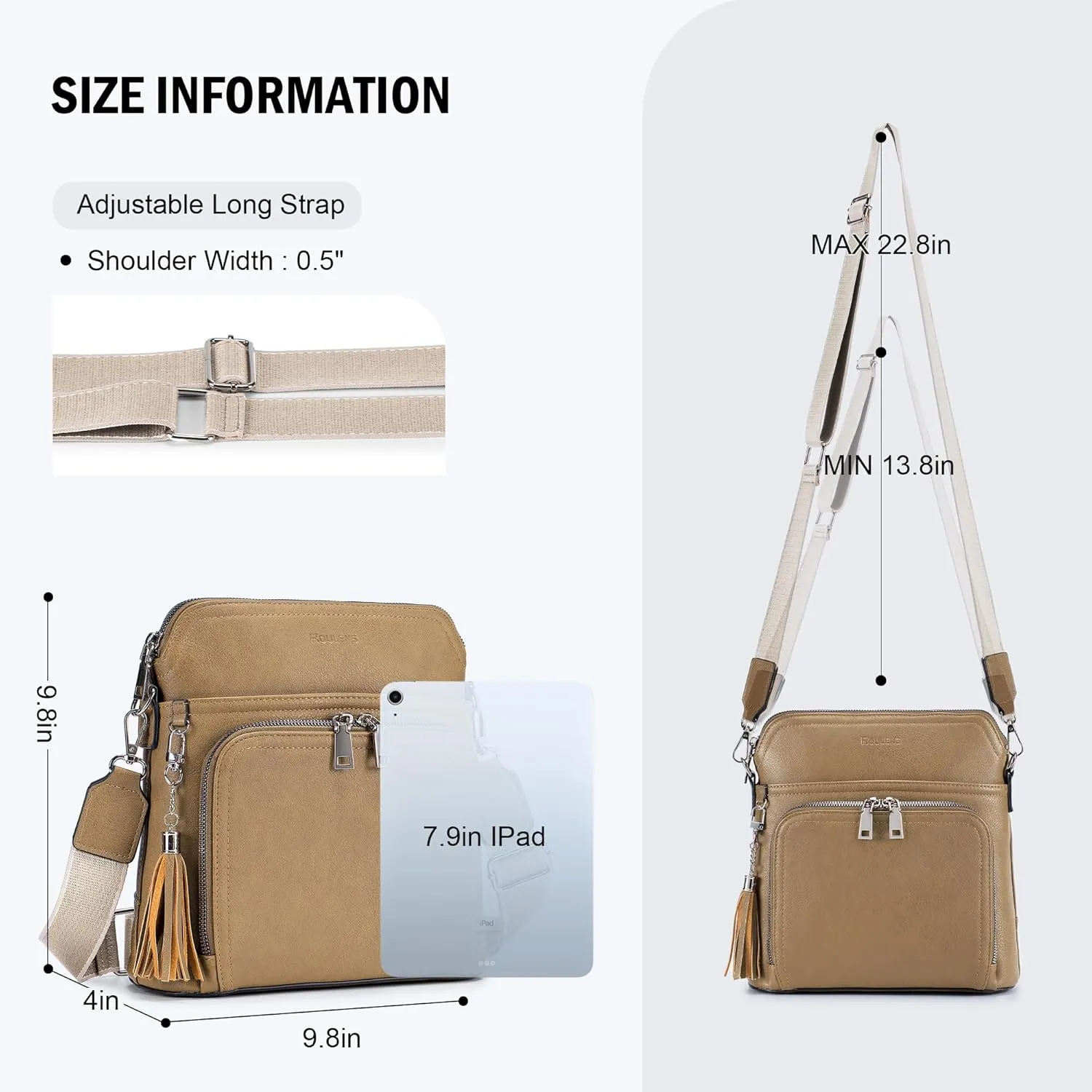 Crossbody Purse for Women,Lightweight Medium Crossbody Bag Soft Leather Women's Shoulder Handbags with Tassel