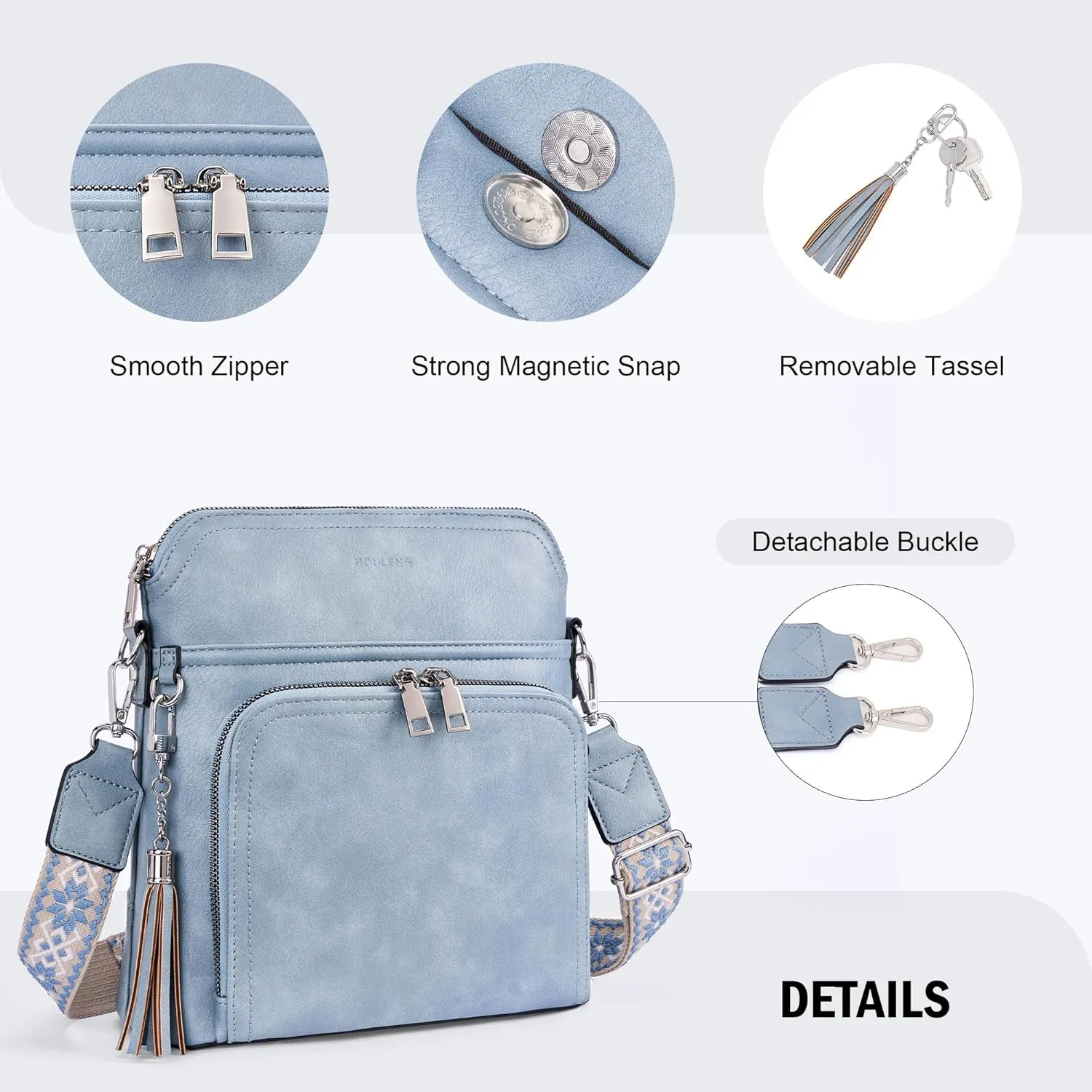 Crossbody Purse for Women,Lightweight Medium Crossbody Bag Soft Leather Women's Shoulder Handbags with Tassel