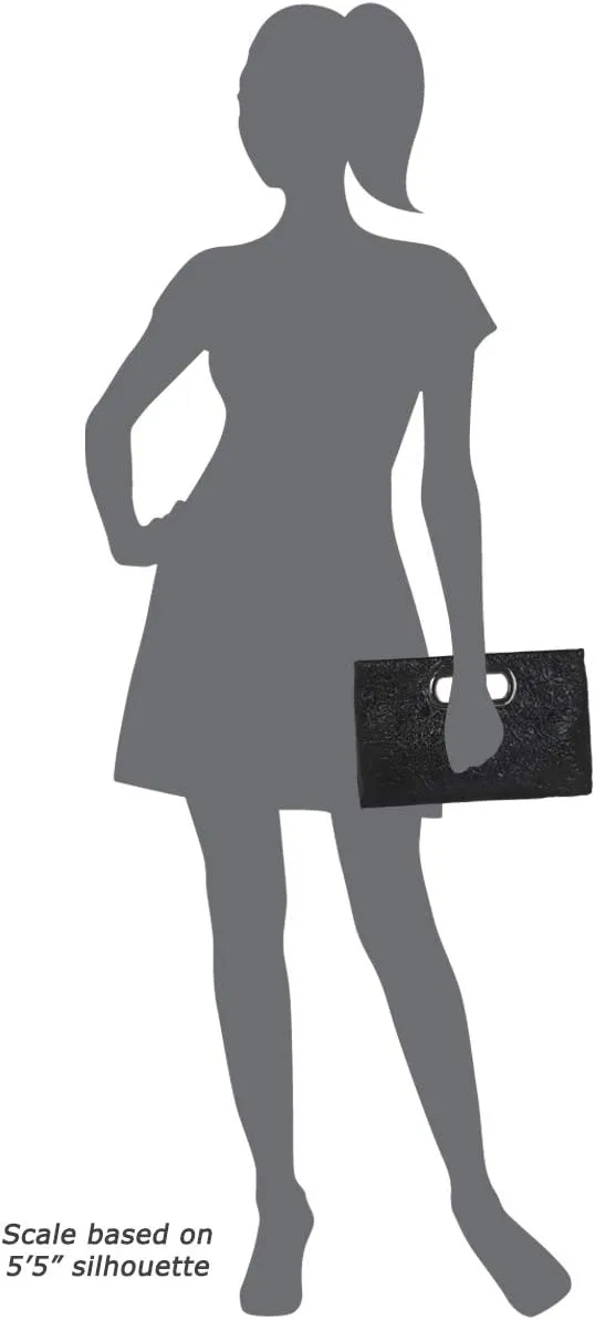 Crushed Metallic Top Handle Clutch