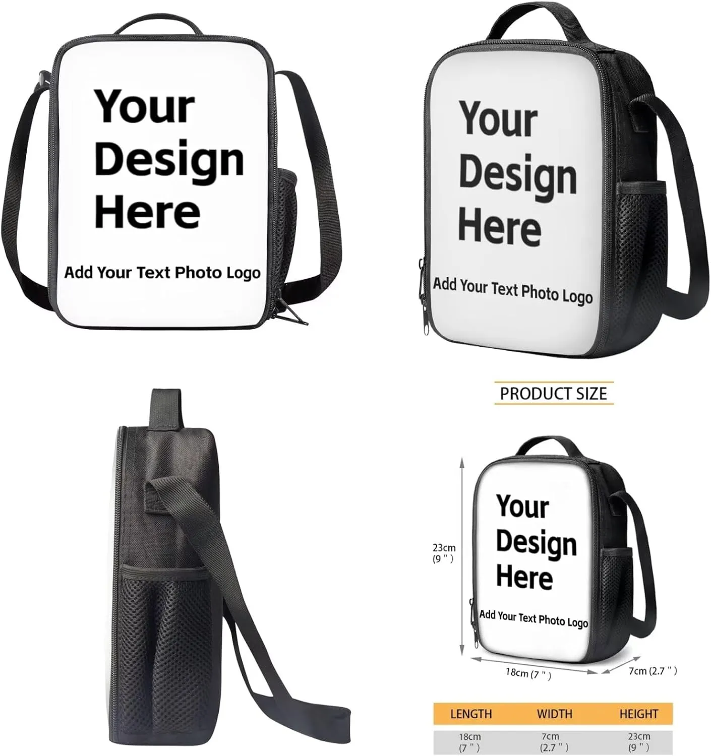 Custom Backpack Personalized 3 in 1 Schoolbag Set with Insulated Lunch Box Pencil Case Backpack Lightweight Schoolbag for School Teen Girls Boys Kids Bookbag for Preschool Elementary School