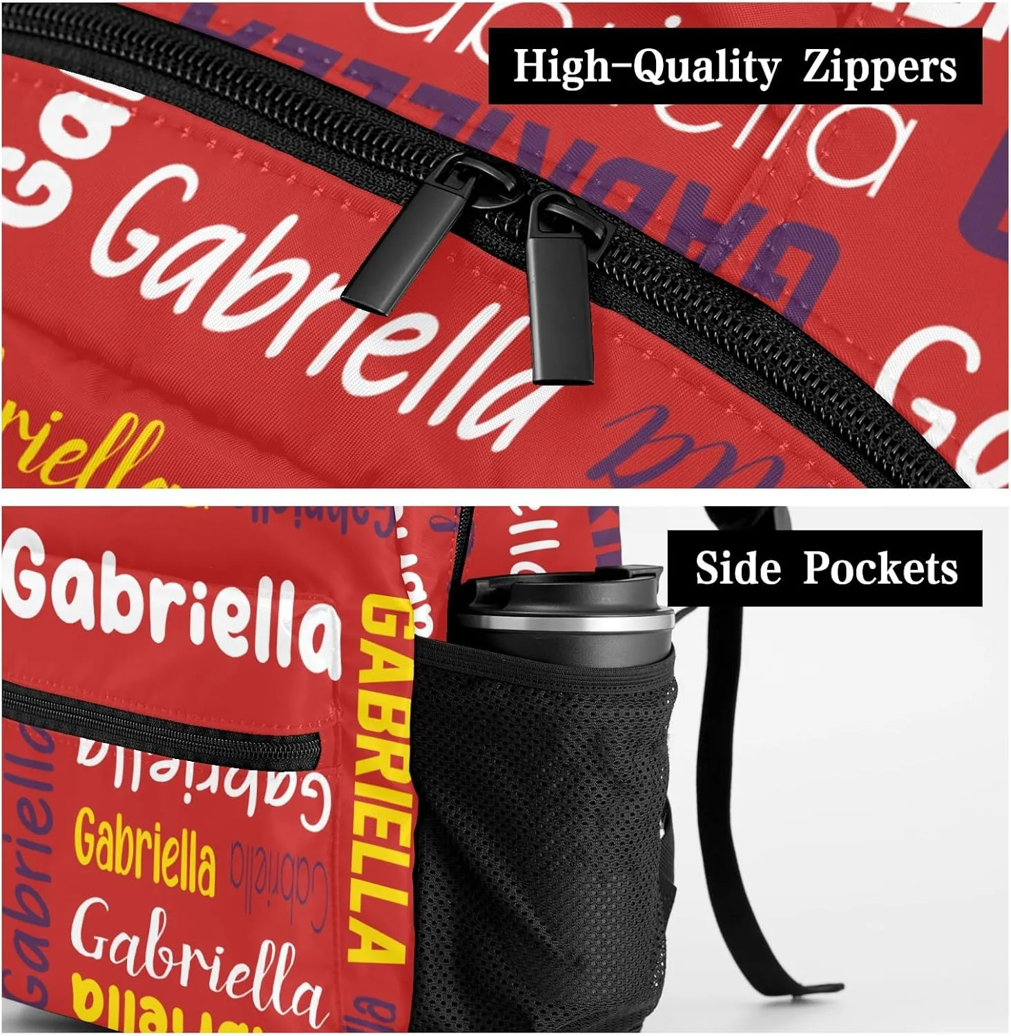 Custom Backpack Personalized Bookbag with Name for Elementary Girls Boys, Waterproof Customize School Book Bag, Unique Back Pack Customized Gift for Kids Back to School, 1 Pack