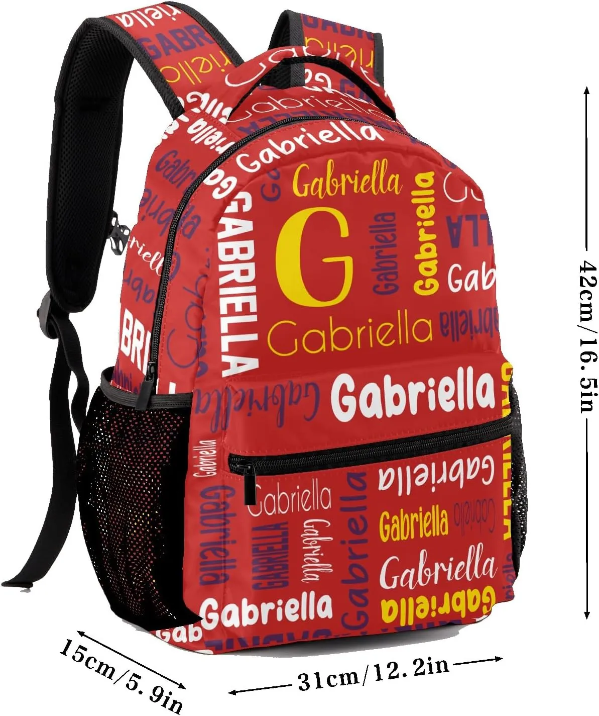 Custom Backpack Personalized Bookbag with Name for Elementary Girls Boys, Waterproof Customize School Book Bag, Unique Back Pack Customized Gift for Kids Back to School, 1 Pack