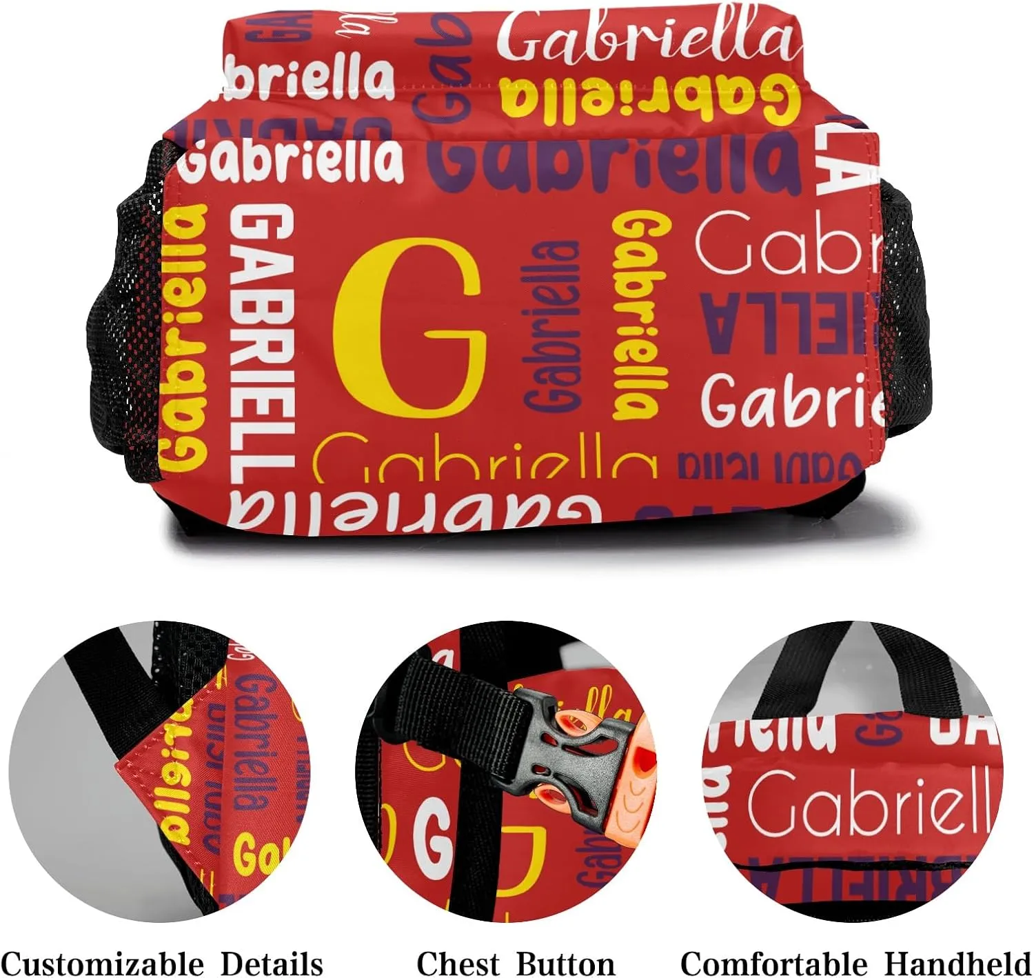 Custom Backpack Personalized Bookbag with Name for Elementary Girls Boys, Waterproof Customize School Book Bag, Unique Back Pack Customized Gift for Kids Back to School, 1 Pack