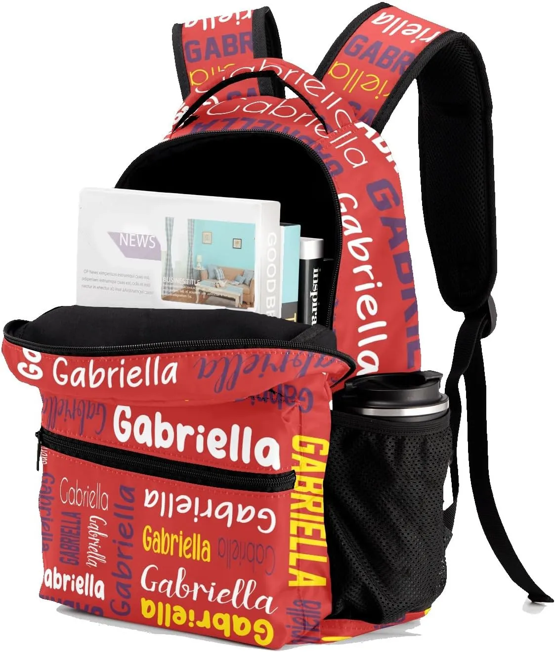 Custom Backpack Personalized Bookbag with Name for Elementary Girls Boys, Waterproof Customize School Book Bag, Unique Back Pack Customized Gift for Kids Back to School, 1 Pack