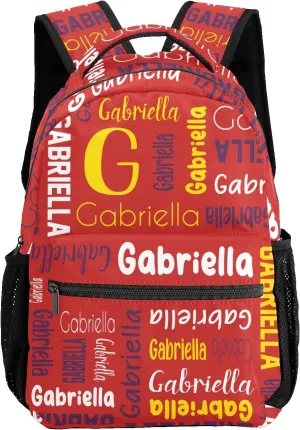Custom Backpack Personalized Bookbag with Name for Elementary Girls Boys, Waterproof Customize School Book Bag, Unique Back Pack Customized Gift for Kids Back to School, 1 Pack