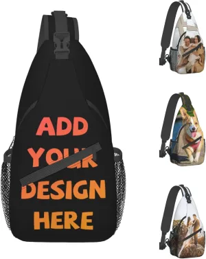 Custom Chest Bag Personalized Sling Bag Add Your Name Logo Text or Image Leisure Sports Outdoor Crossbody Backpack For Men Backpack Optional Color