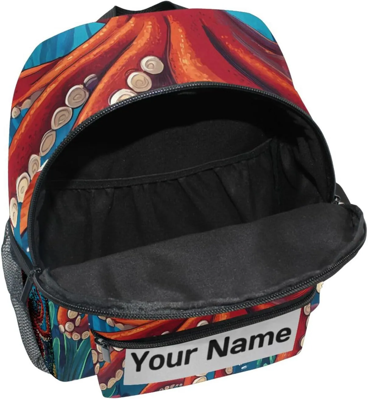 Custom Cute Ocean Animal Octopuses Kids Backpack for Girls Boys, Sea Shake Toddler Casual Daypack Backpacks, Personalized with Kid's Name Preschool School Bag, Children Travel Bookbag with Chest Strap