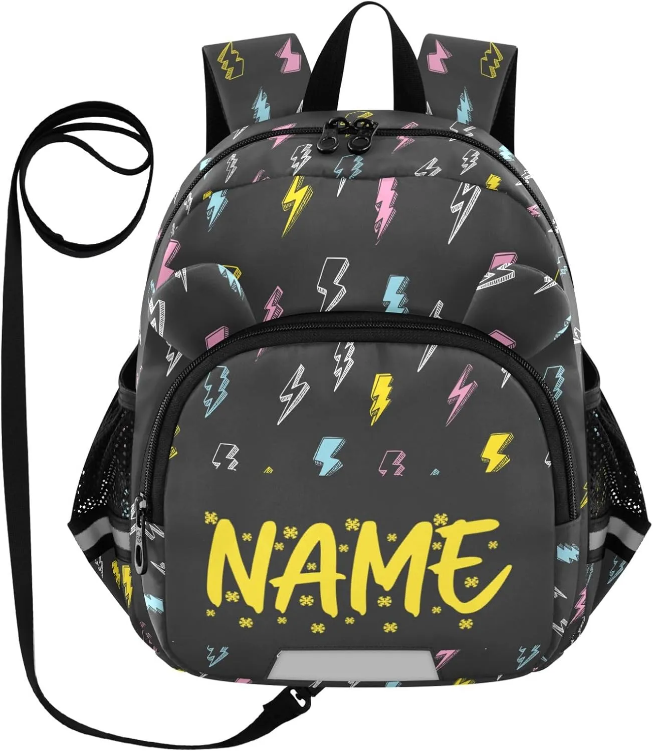 Custom Different Preschool Backpack Colorful Thunder Daycare Bookbag School Backpack with Traction Rope for Kids 3-6