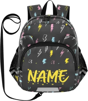 Custom Different Preschool Backpack Colorful Thunder Daycare Bookbag School Backpack with Traction Rope for Kids 3-6