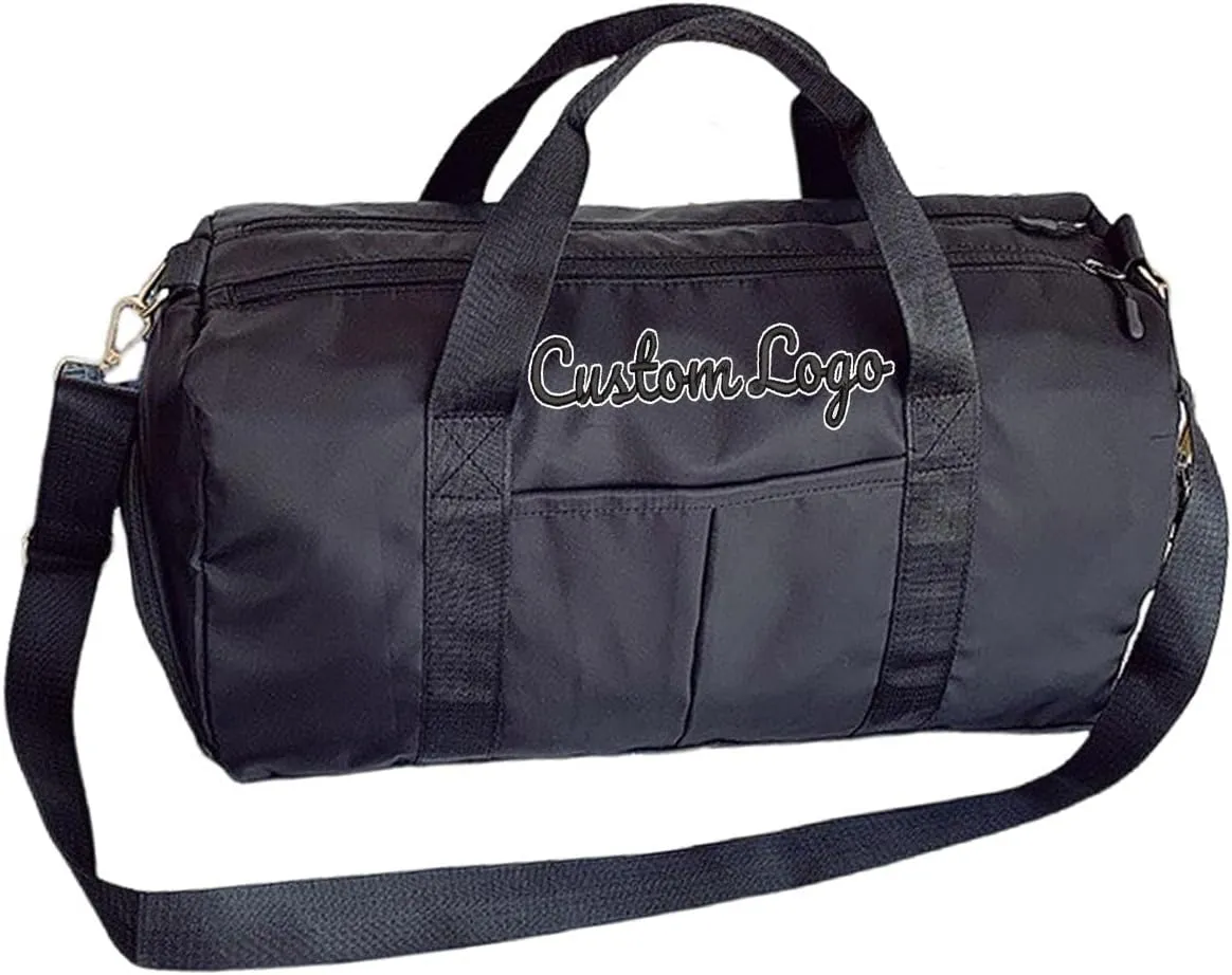 Custom Duffel Bags Name/Logo Embroidered Personalized Weekender Overnight Bag with Shoe Compartment Waterproof Gym Bag for Travel Women Men