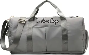 Custom Duffel Bags Name/Logo Embroidered Personalized Weekender Overnight Bag with Shoe Compartment Waterproof Gym Bag for Travel Women Men