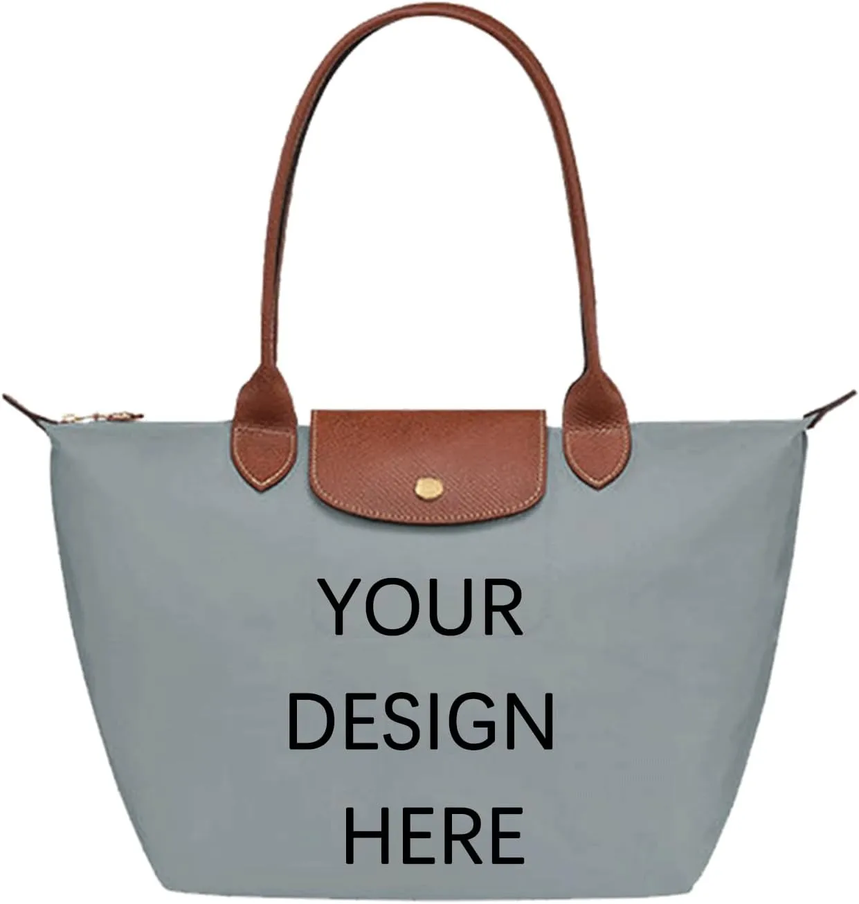 Custom Personalized Text Photo Shoulder Bag Nylon Top-Handle Purse is a Great Gift with Zipper Leisure for Women