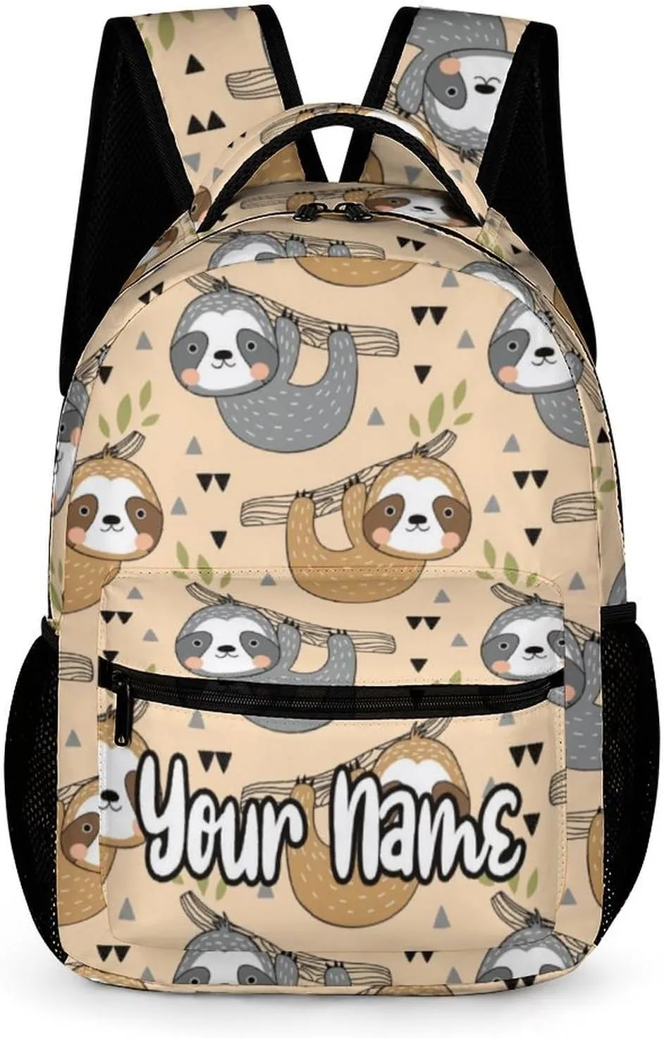 Custom Sloth Backpack for Kids Girls Boys School, 16 Inches Cute Sloths Theme Bookbag, Adjustable, Lightweight, Large Capacity, Colorful Daily Casual Backpacks