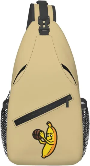 Cute Banana And Basketball Crossbody Bags For Women Men Chest Backpack Gym Shoulder Bag Travel Outdoor Sports Casual Crossbody Bags