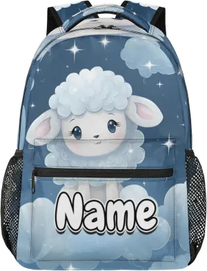 Cute Cartoon White Sheep Large Backpack Fashion Travel Backpacks for Business Women Men Casual Laptop Bag Waterproof Lightweight Shoulder Bags 16in