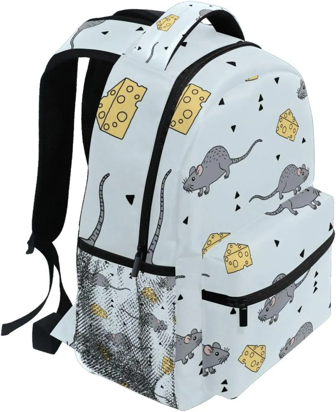 Cute Mouse and Cheese Pattern Boys Girls Kids School Backpacks Bookbag, School Bag Daypack Travel Backpack