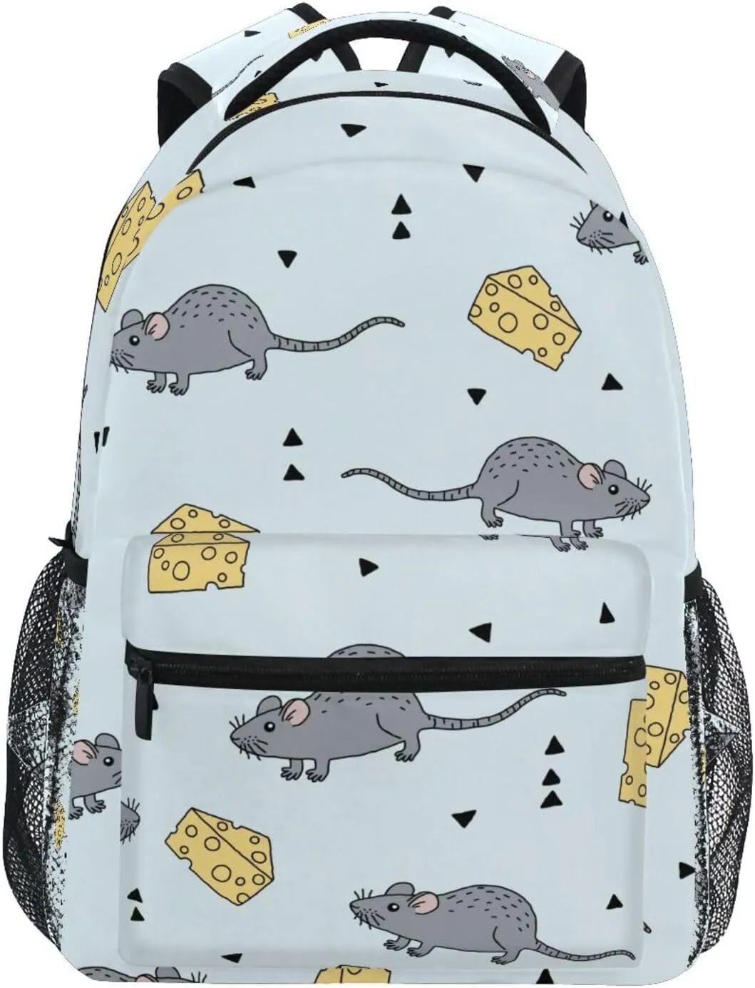 Cute Mouse and Cheese Pattern Boys Girls Kids School Backpacks Bookbag, School Bag Daypack Travel Backpack