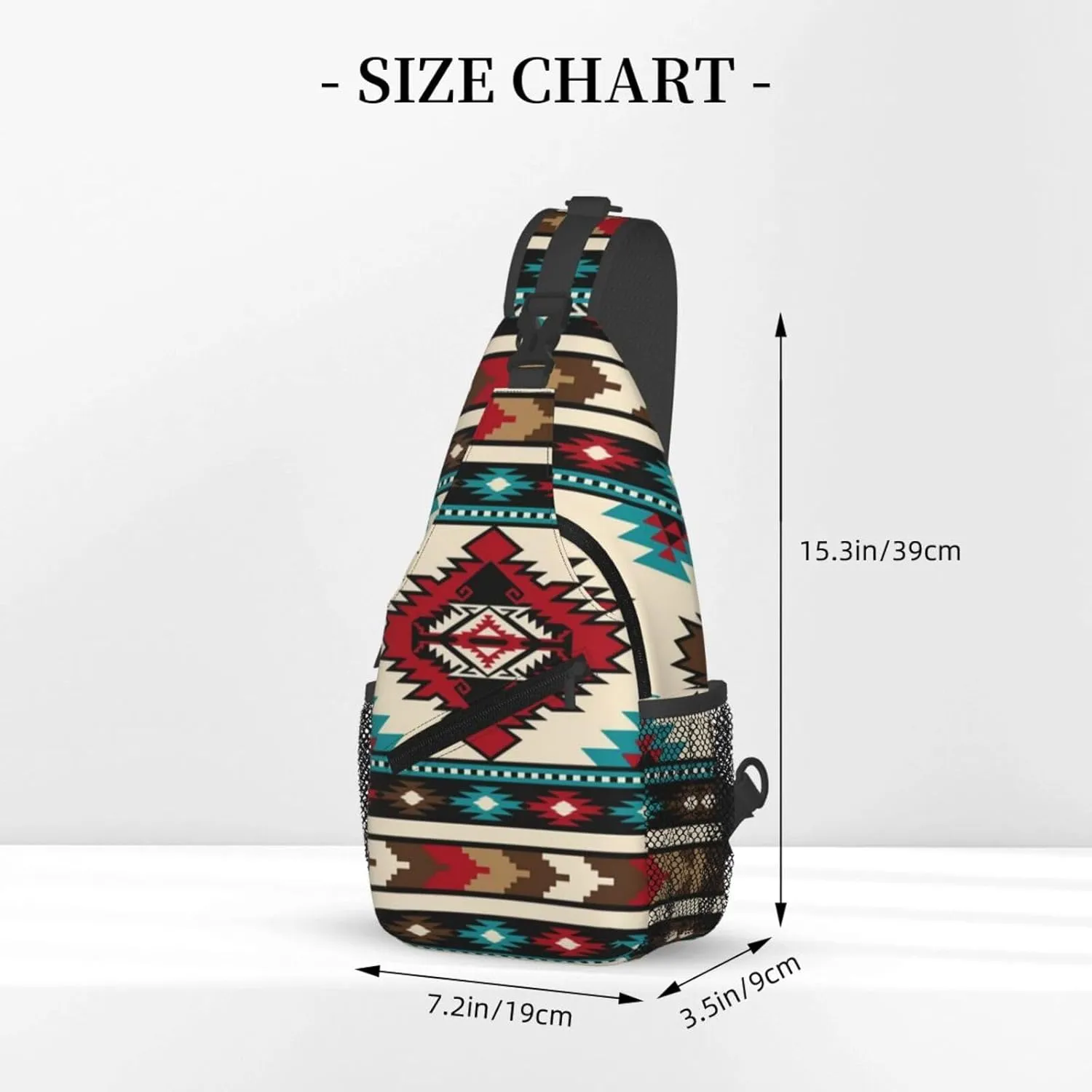 Cute Native American Sling Backpack, Multipurpose Crossbody Shoulder Bag Indian Chest Bag Travel Hiking Daypack