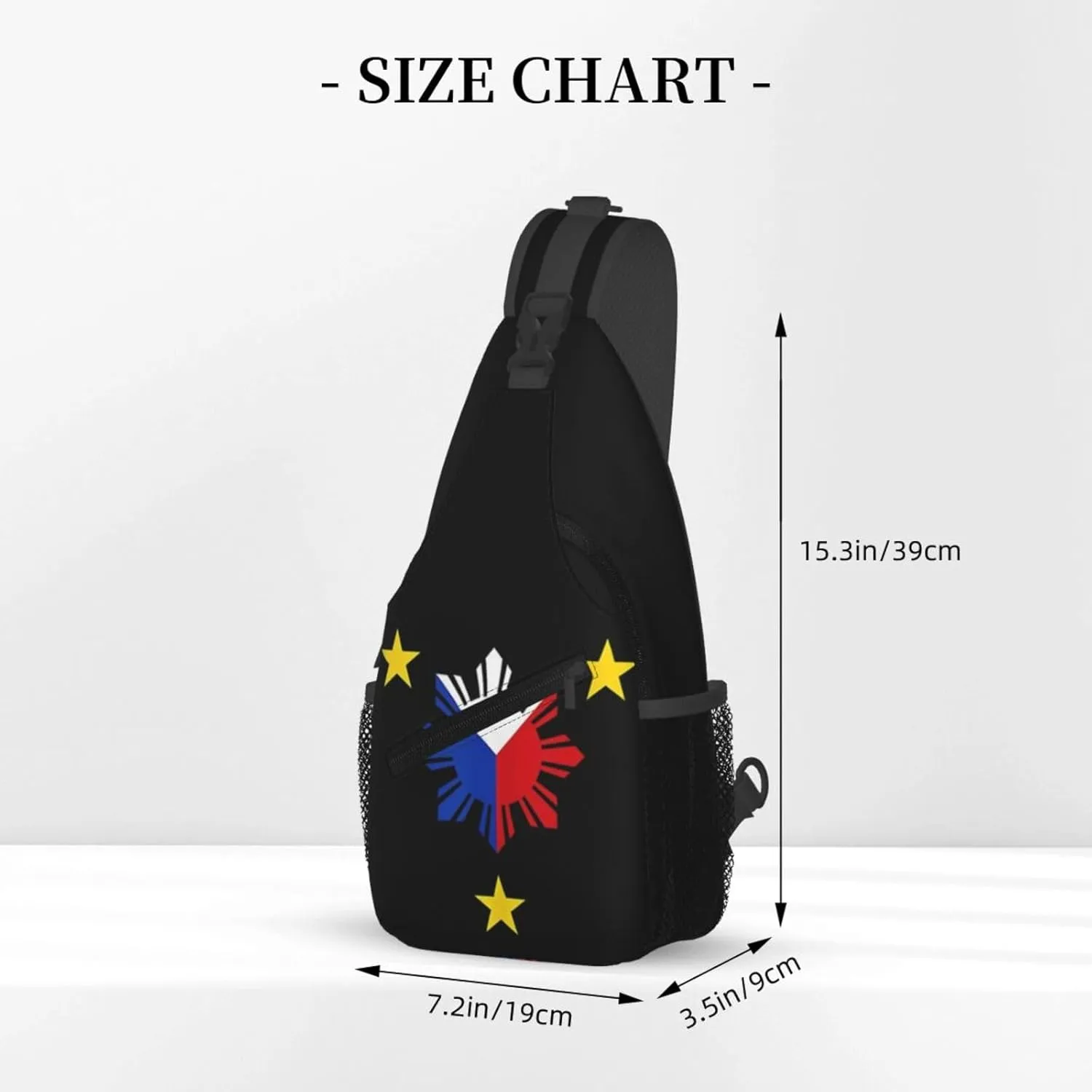 Cute Philippines Flag Sling Backpack,Travel Hiking Daypack Filipino Crossbody Shoulder Bag for Men Women