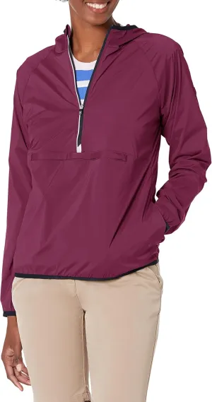 Cutter & Buck Women's Breaker Half Zip Long Sleeve Hooded Popover Jacket