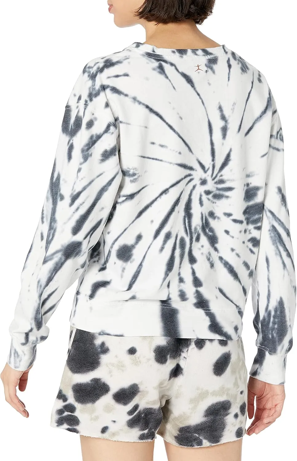 Danskin Women's Spiral Print Tie-dye Pullover Sweatshirt