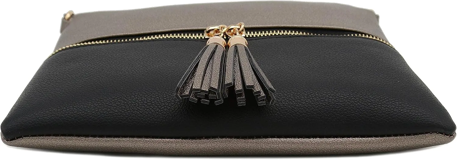 DELUXITY Lightweight Medium Crossbody Bag with Tassel