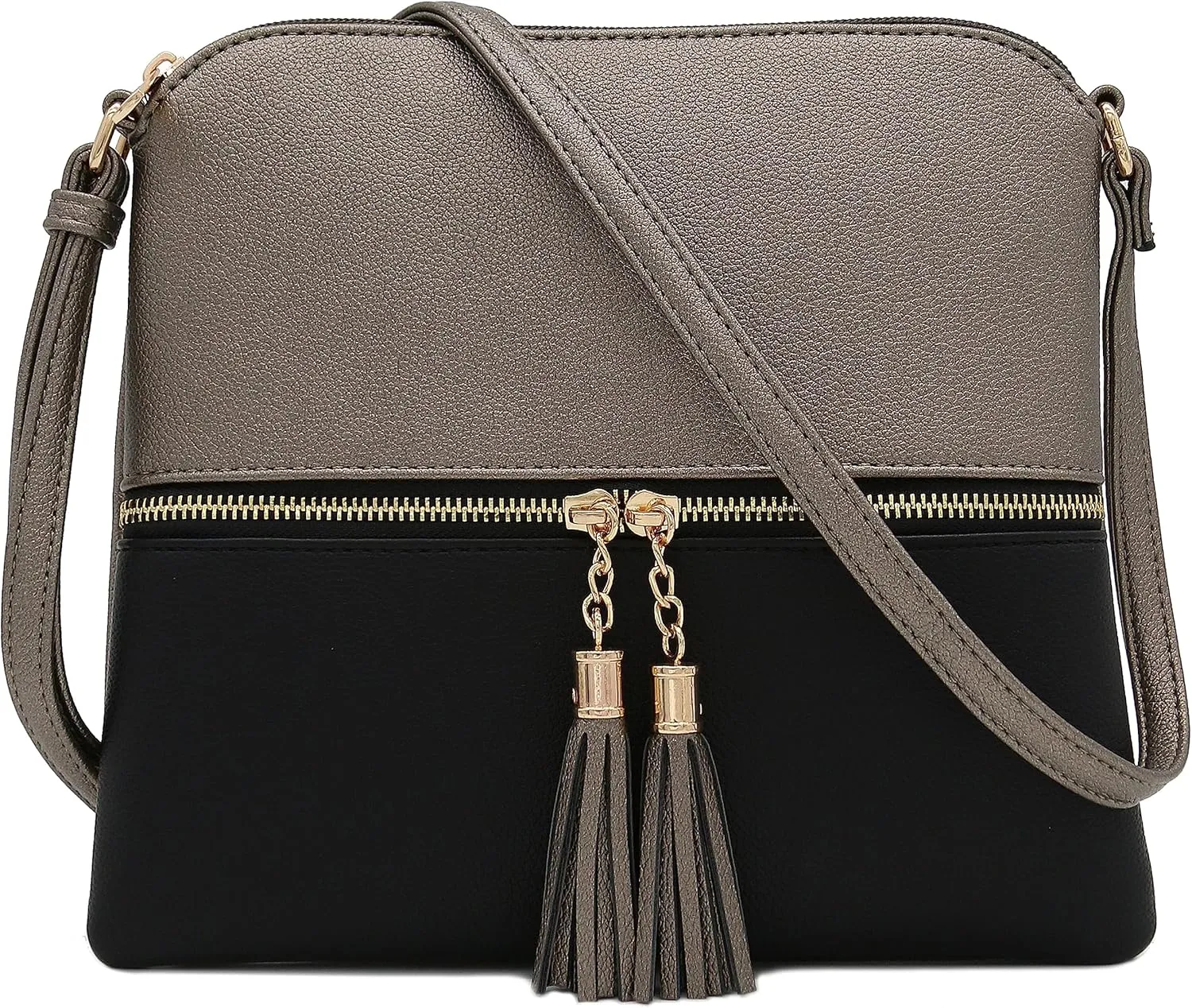 DELUXITY Lightweight Medium Crossbody Bag with Tassel