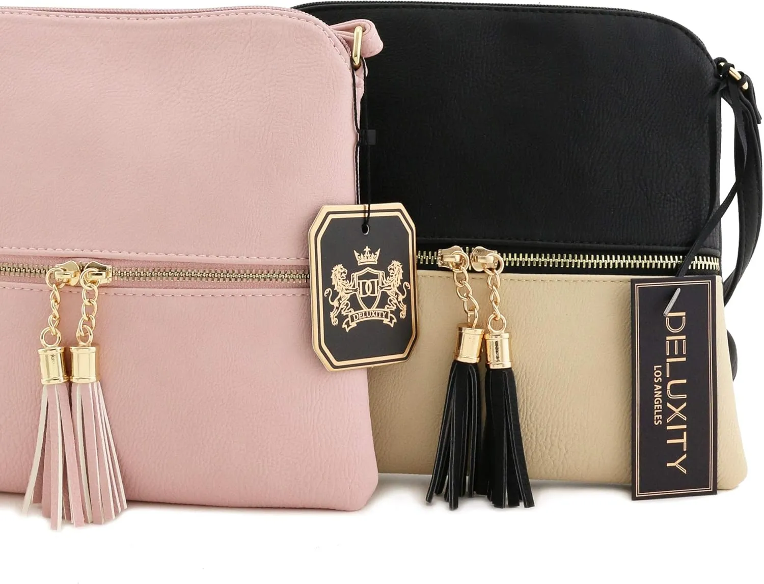 DELUXITY Lightweight Medium Crossbody Bag with Tassel