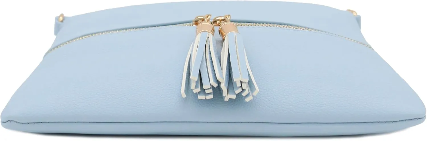 DELUXITY Lightweight Medium Crossbody Bag with Tassel