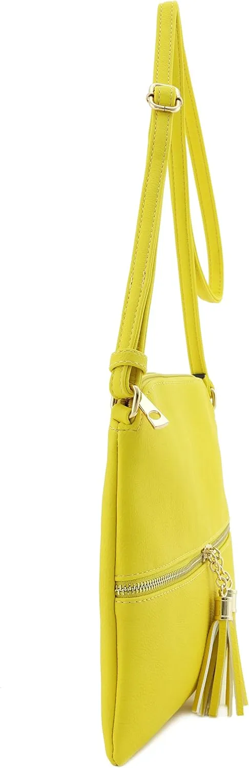 DELUXITY Lightweight Medium Crossbody Bag with Tassel