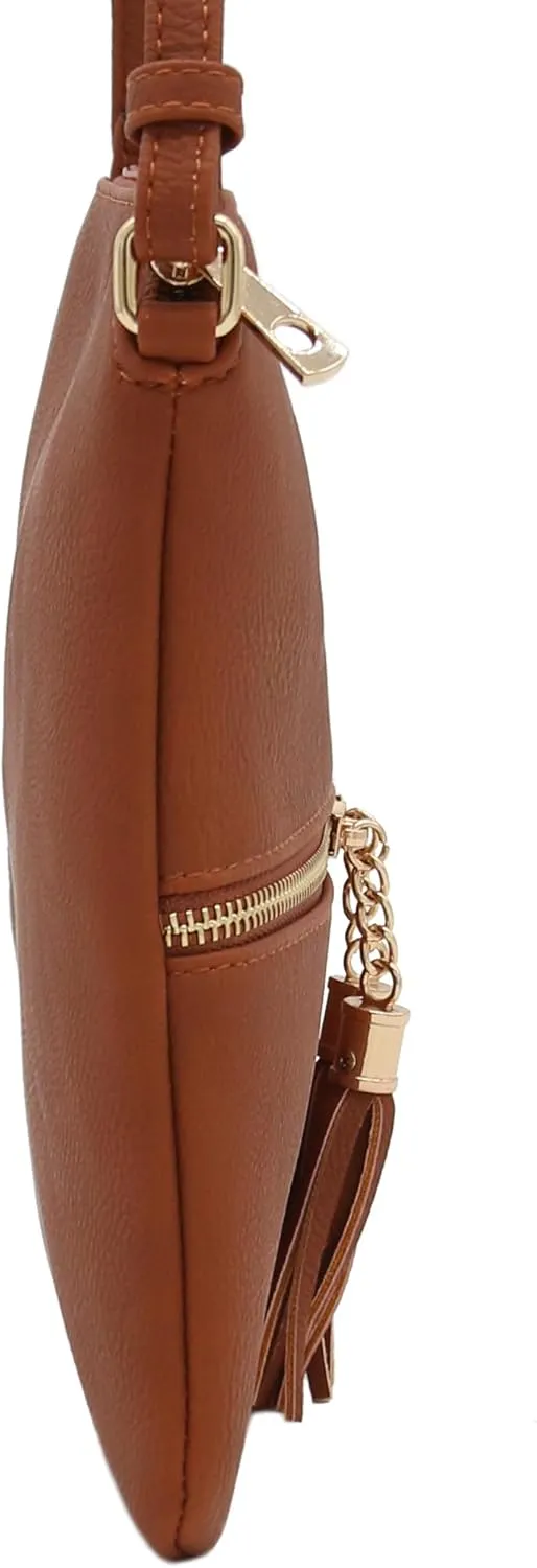 DELUXITY Lightweight Medium Crossbody Bag with Tassel