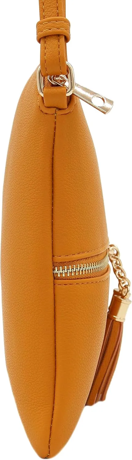 DELUXITY Lightweight Medium Crossbody Bag with Tassel