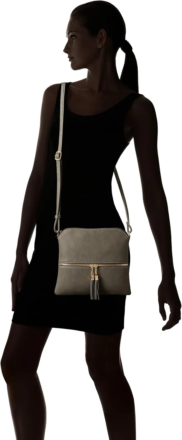 DELUXITY Lightweight Medium Crossbody Bag with Tassel
