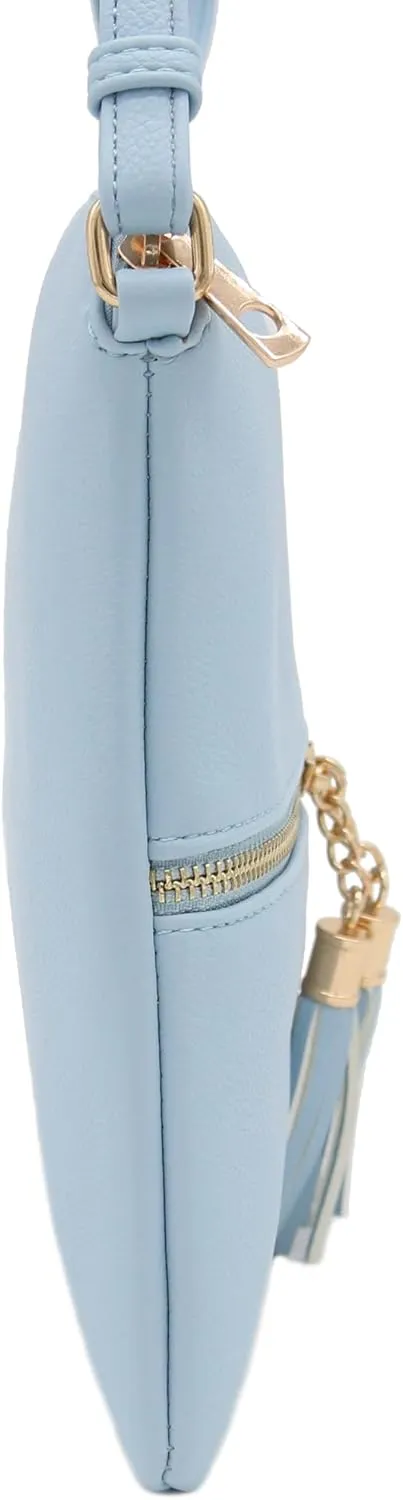 DELUXITY Lightweight Medium Crossbody Bag with Tassel