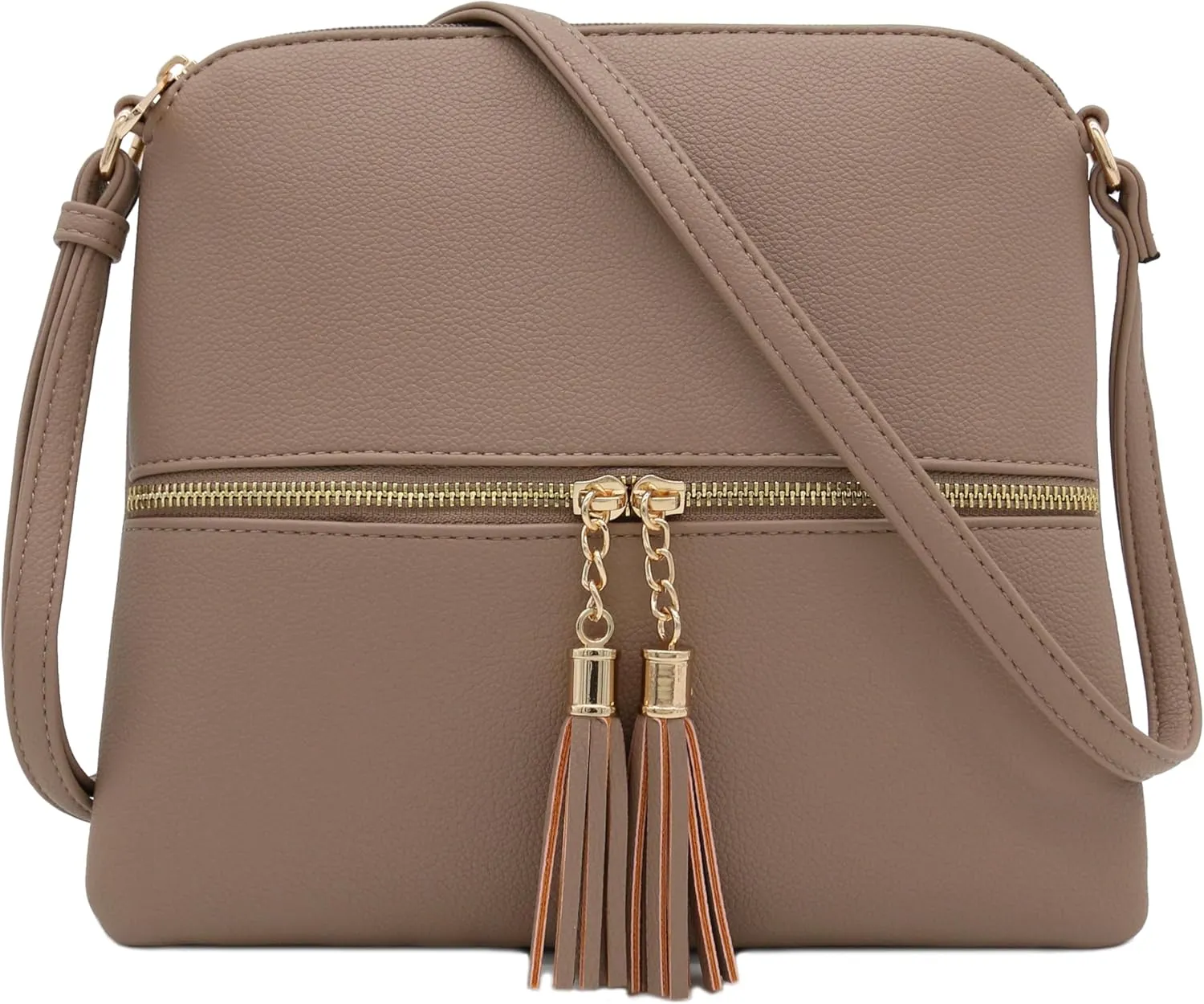 DELUXITY Lightweight Medium Crossbody Bag with Tassel