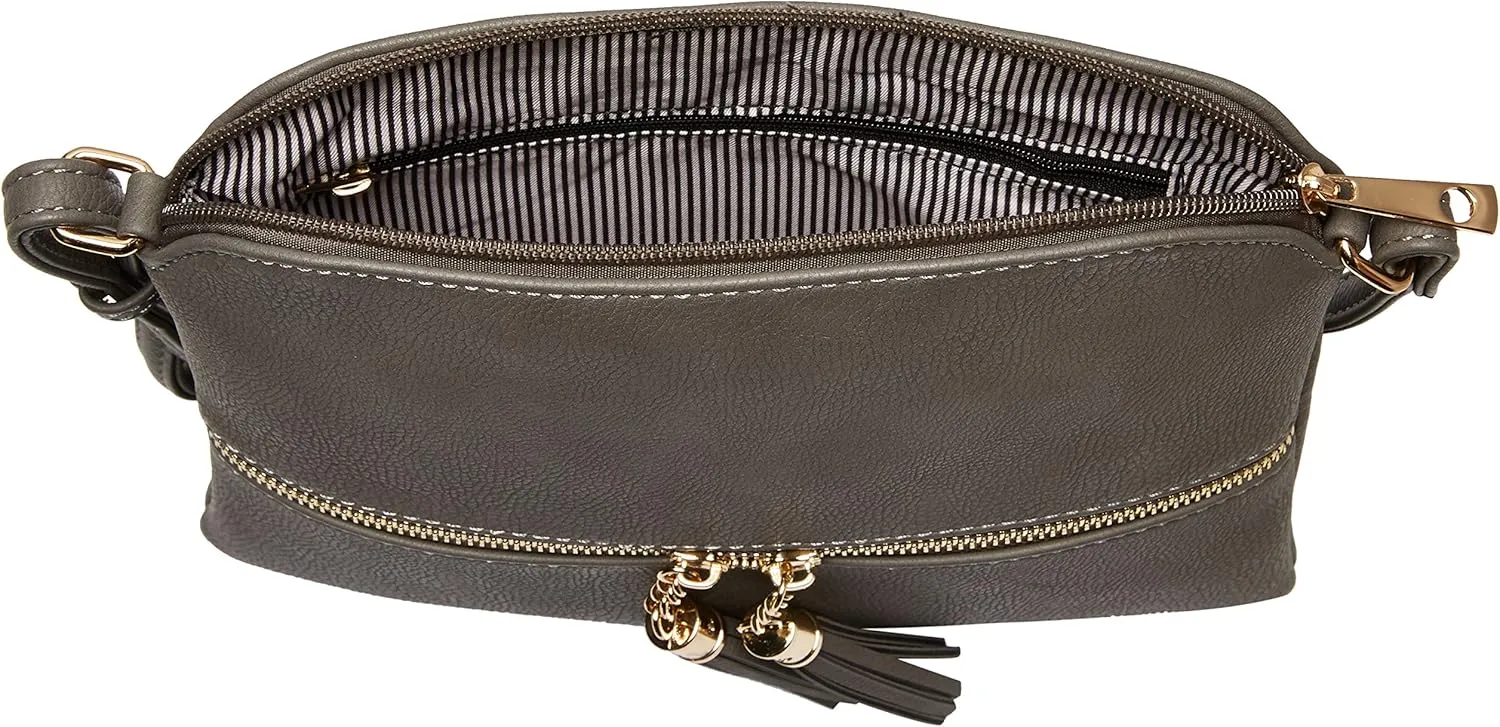 DELUXITY Lightweight Medium Crossbody Bag with Tassel