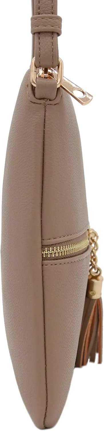 DELUXITY Lightweight Medium Crossbody Bag with Tassel