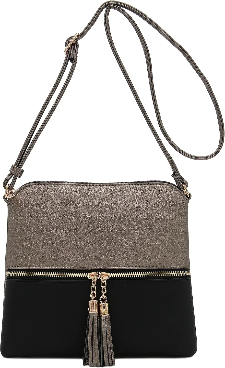 DELUXITY Lightweight Medium Crossbody Bag with Tassel