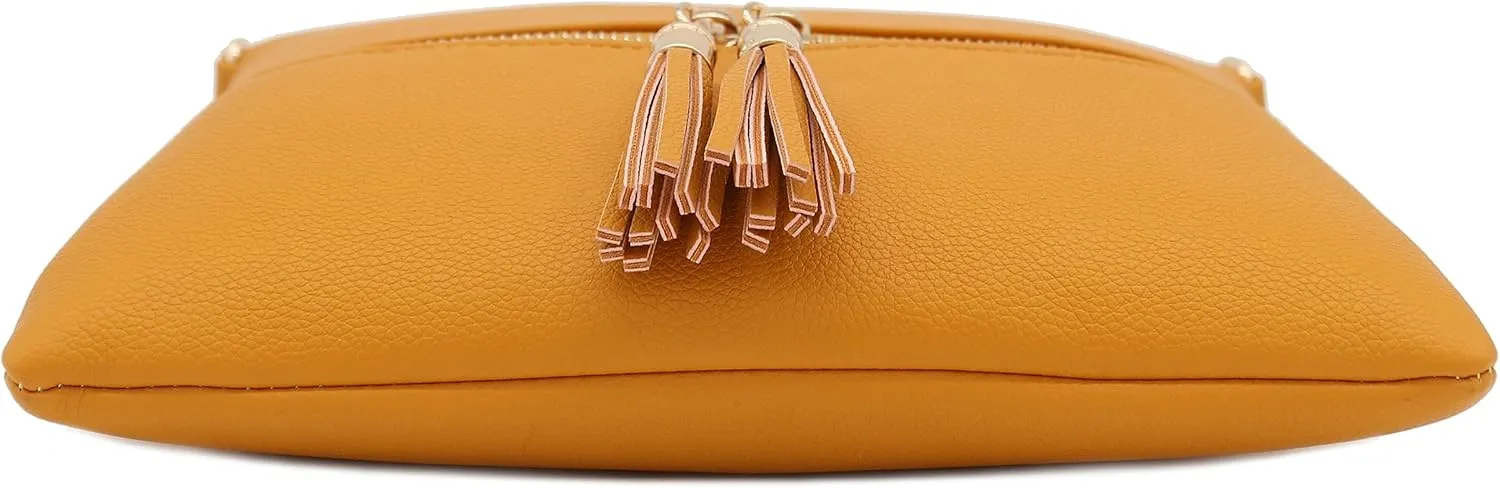 DELUXITY Lightweight Medium Crossbody Bag with Tassel