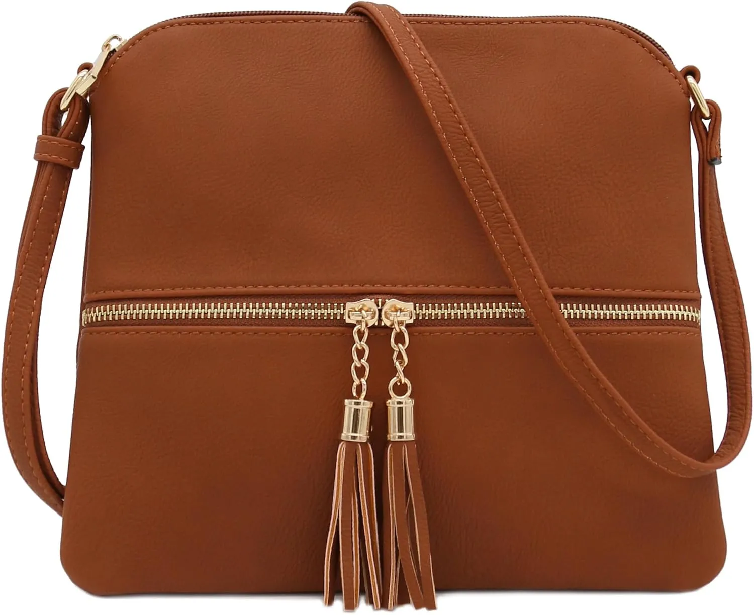 DELUXITY Lightweight Medium Crossbody Bag with Tassel
