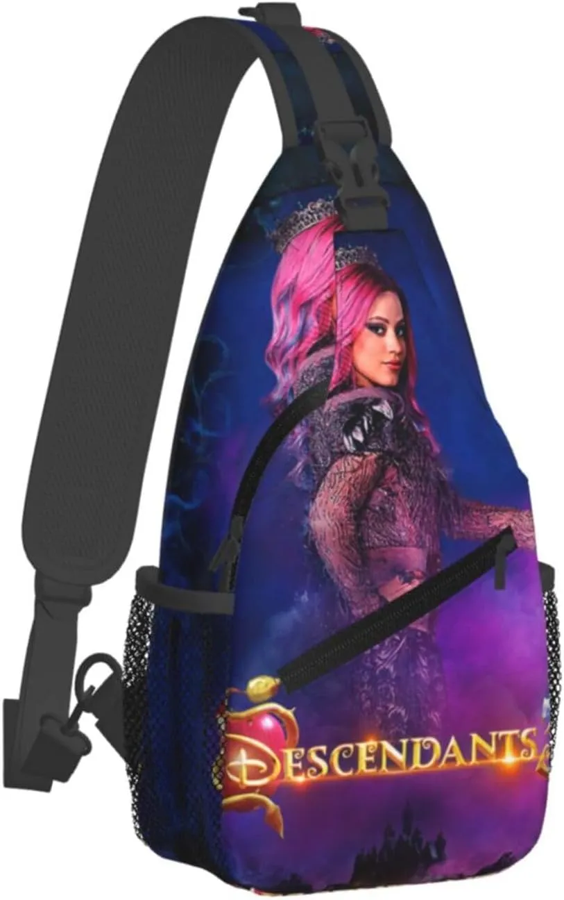 Desc-endants 3 Crossbody Bag Sling Shoulder Backpack, for Outdoor Travel,Sports,Camping,Hiking,Shoulder Bags