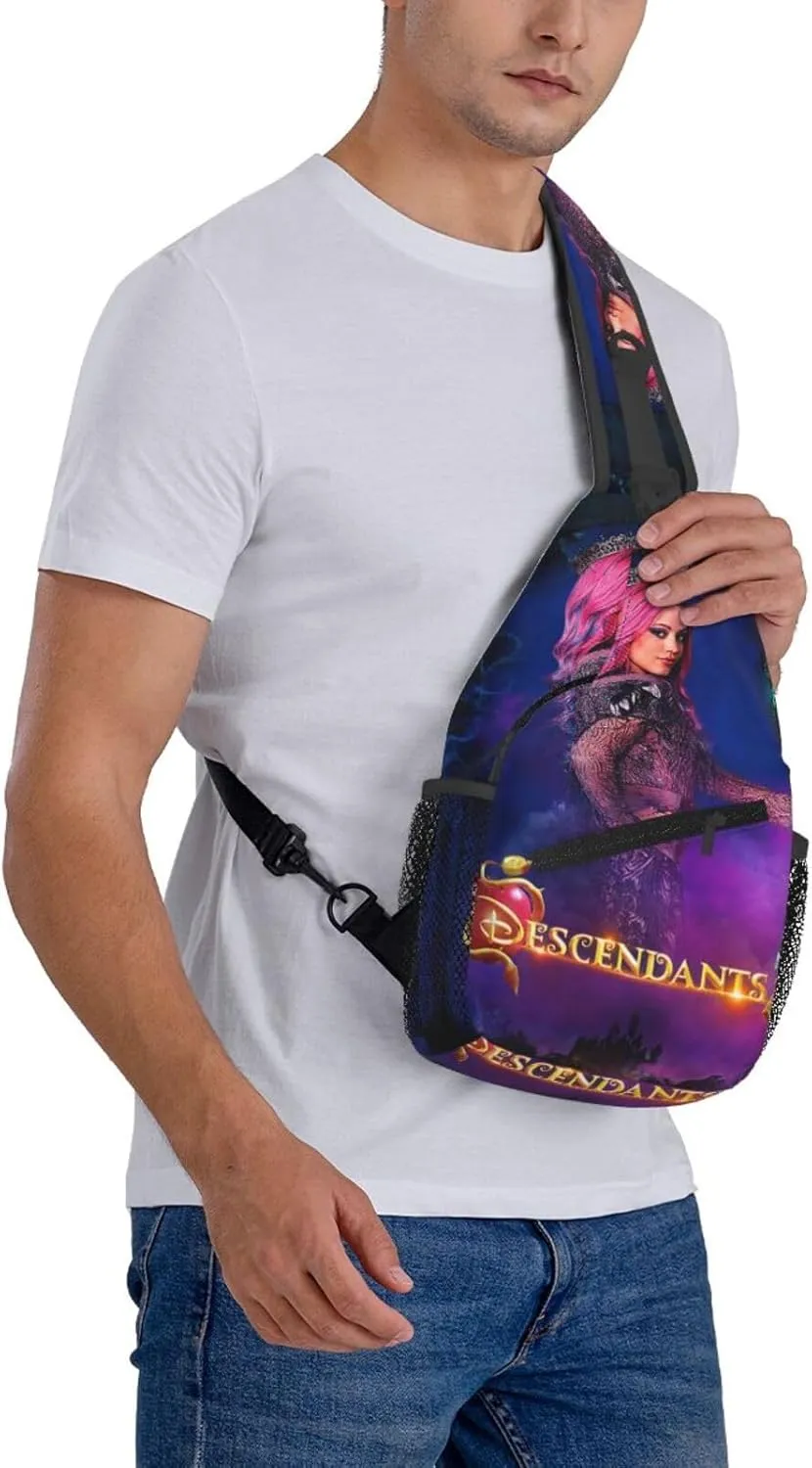 Desc-endants 3 Crossbody Bag Sling Shoulder Backpack, for Outdoor Travel,Sports,Camping,Hiking,Shoulder Bags