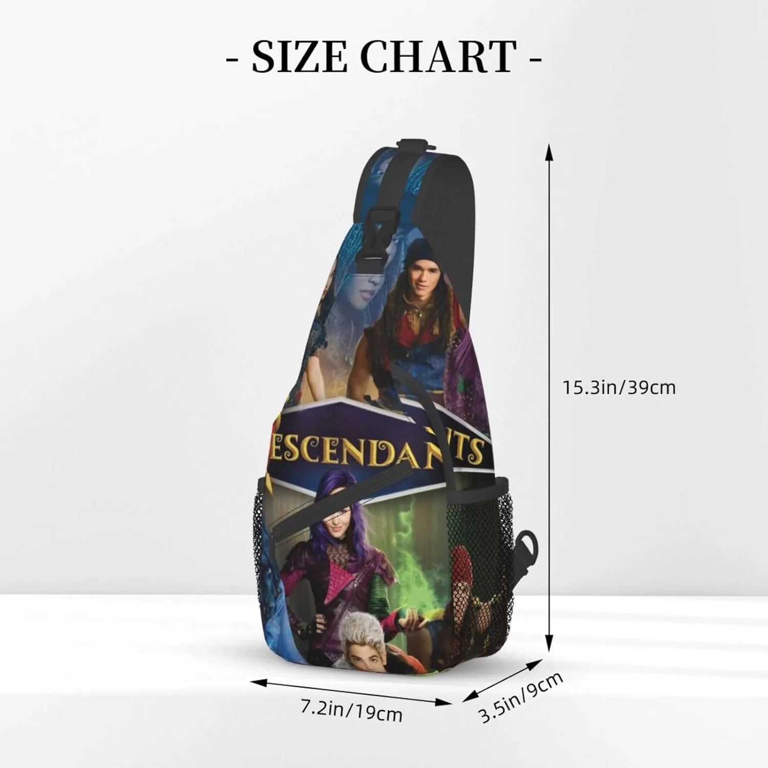 Desc-endants 3 Crossbody Bag Sling Shoulder Backpack, for Outdoor Travel,Sports,Camping,Hiking,Shoulder Bags