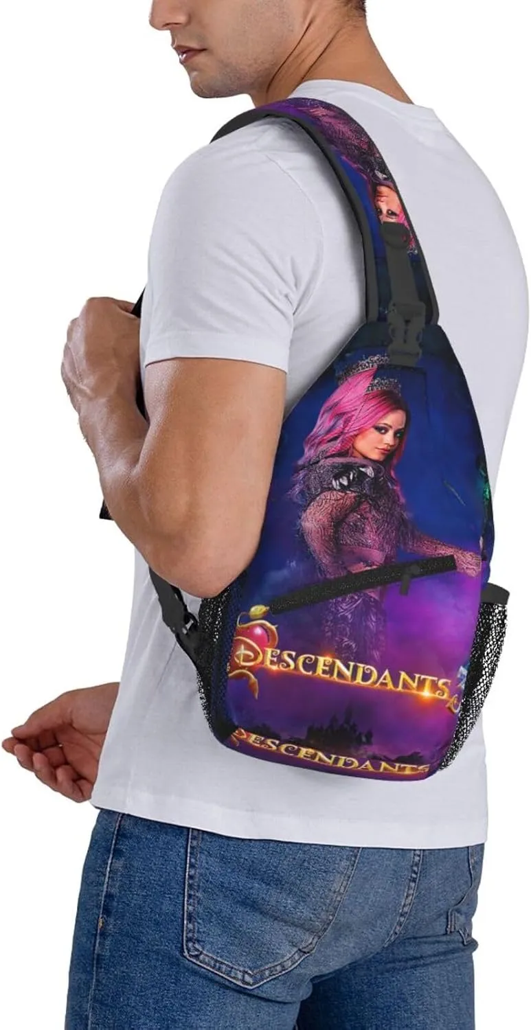 Desc-endants 3 Crossbody Bag Sling Shoulder Backpack, for Outdoor Travel,Sports,Camping,Hiking,Shoulder Bags
