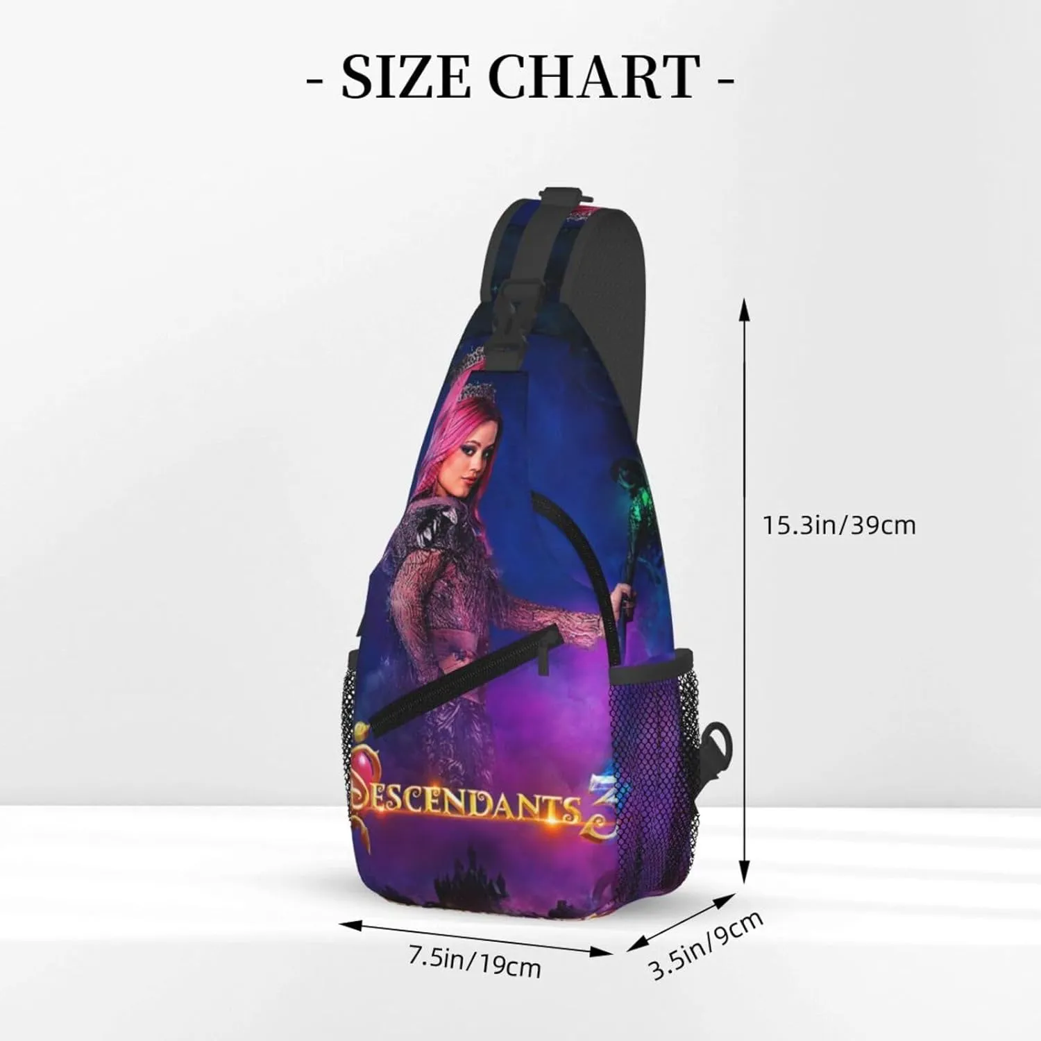 Desc-endants 3 Crossbody Bag Sling Shoulder Backpack, for Outdoor Travel,Sports,Camping,Hiking,Shoulder Bags