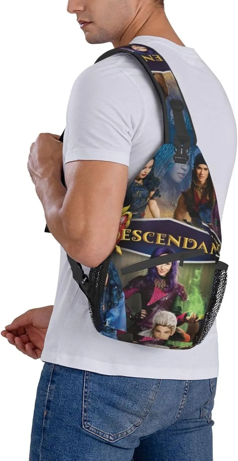 Desc-endants 3 Crossbody Bag Sling Shoulder Backpack, for Outdoor Travel,Sports,Camping,Hiking,Shoulder Bags