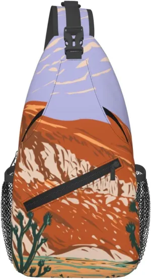 Desert Under The Barren Mountain Crossbody Bags For Women Men Chest Backpack Gym Shoulder Bag Travel Outdoor Sports Casual Crossbody Bags