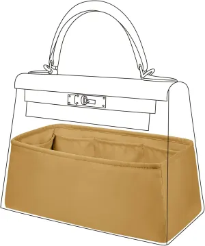 DGAZ Bag Organizer Insert For Kelly pochette/mini II /20/25/28/32/35/40 Bags, Silk Purse Organizer, Simplicity Handbag & Tote Organizer(Biscuit color,KL35)