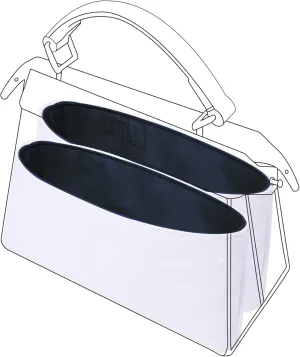 DGAZ Lightweight Purse Organizer Insert for Fendi Peekaboo Bag,silk and DupontPaper handbag inner for Luxury Bags(Blue nuit,Peekaboo M)