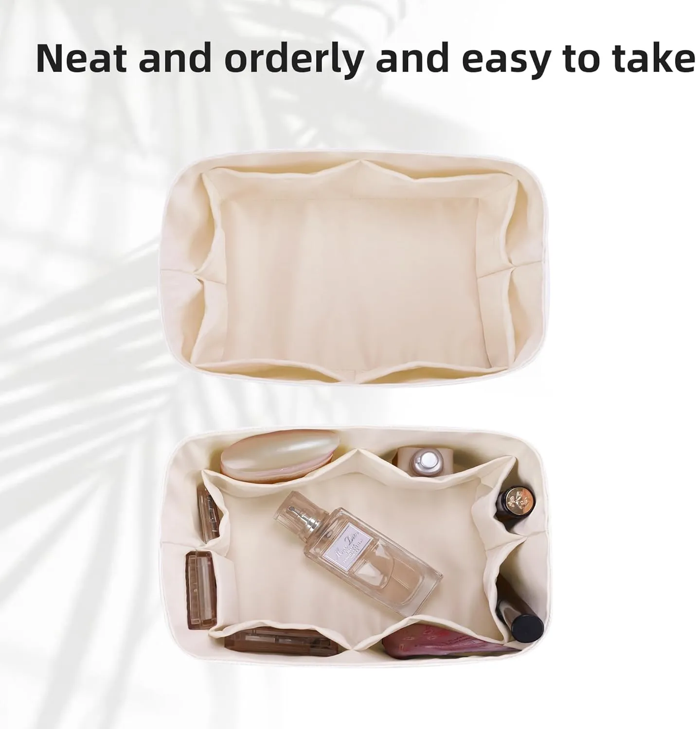 DGAZ Lightweight Purse Organizer Insert for Goyard Rouette Bag,silk and DupontPaper handbag inner for Luxury Bags(Craie,Rouette)